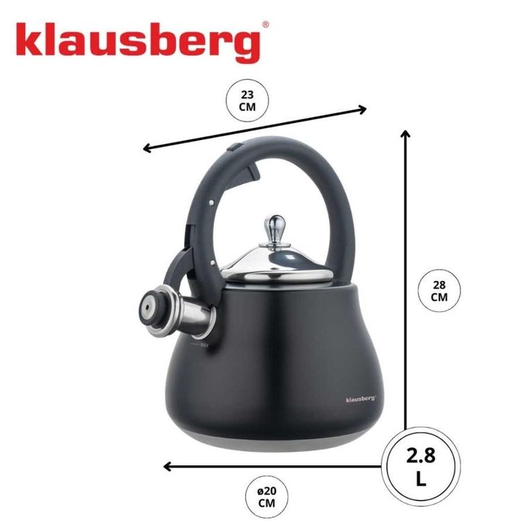 Klausberg, czajnik stalowy z gwizdkiem, 2,8l, KB-7918