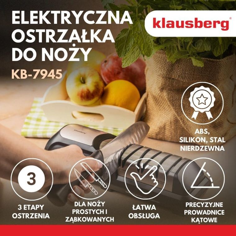 Klausberg, diamentowa ostrzałka do noży, elektryczna, kb-7945