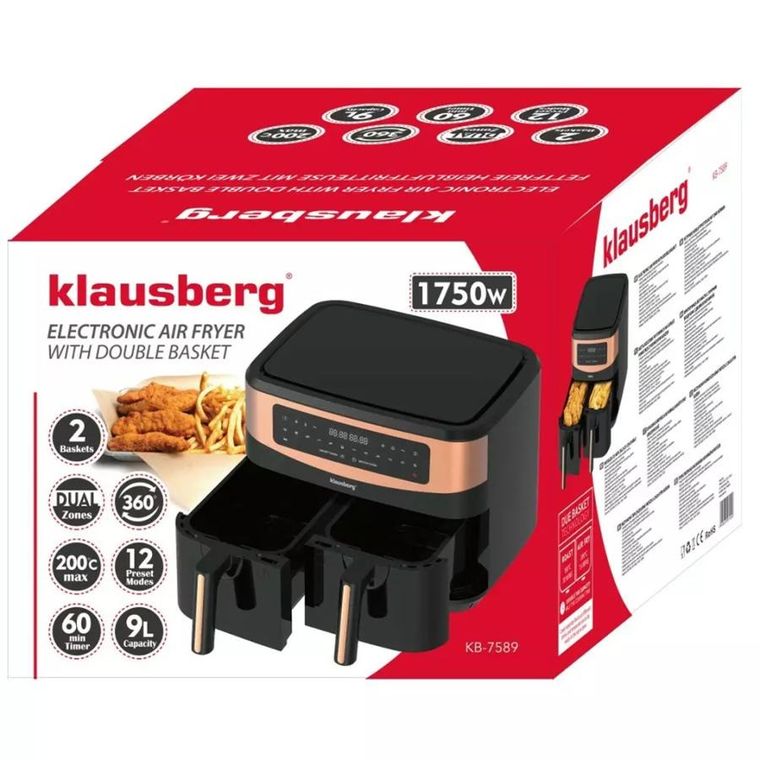 Klausberg, frytownica beztłuszczowa, air fryer, 2-4,5l, KB-7589