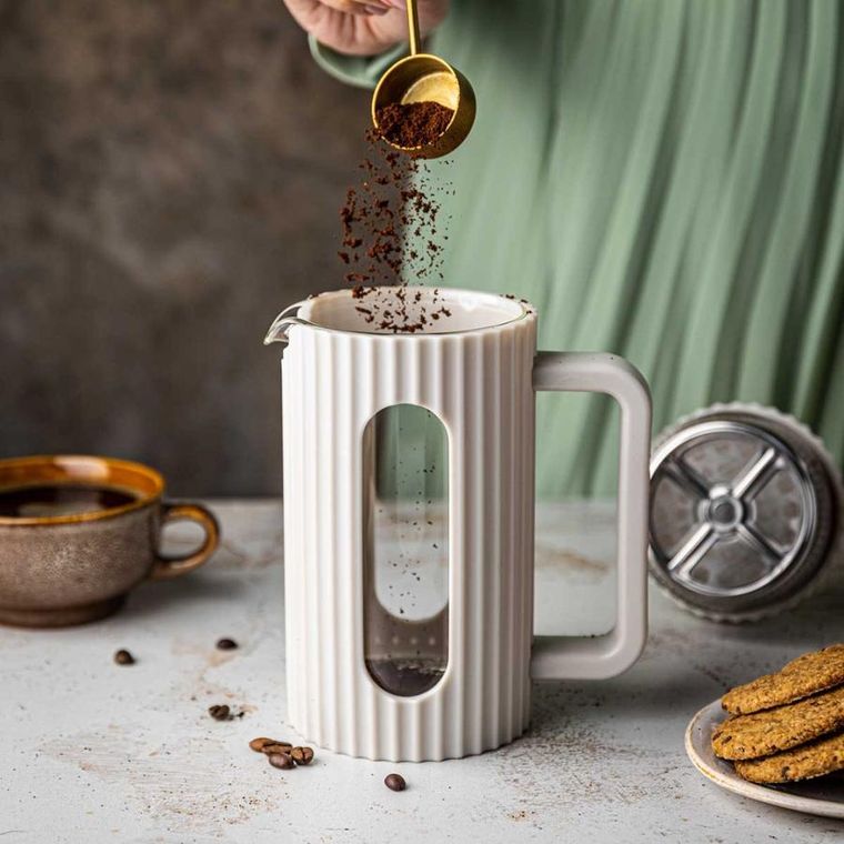 Klausberg, zaparzacz tłokowy do kawy/herbaty, biały, 600 ml