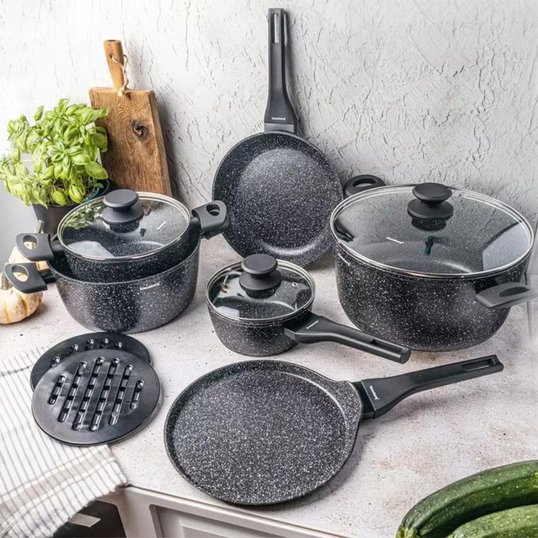 Klausberg, zestaw garnków marmurkowych, 12 elementów, KB-7658