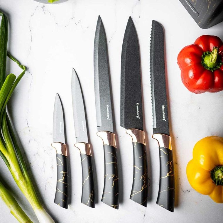 Klausberg, zestaw noży kuchennych w bloku, 5 szt.