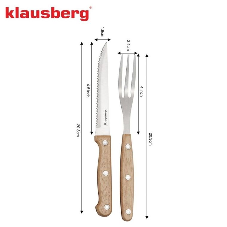 Klausberg, zestaw sztućców do steków, 8 sztuk, kb-7976