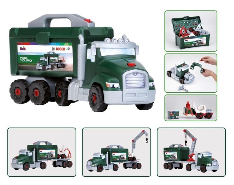 Klein, Bosch, ciężarówka z walizką, pojazd budowlany do skręcania