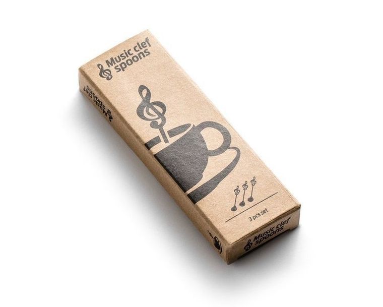Klucz wiolinowy, muzyczne łyżeczki, 3 szt.