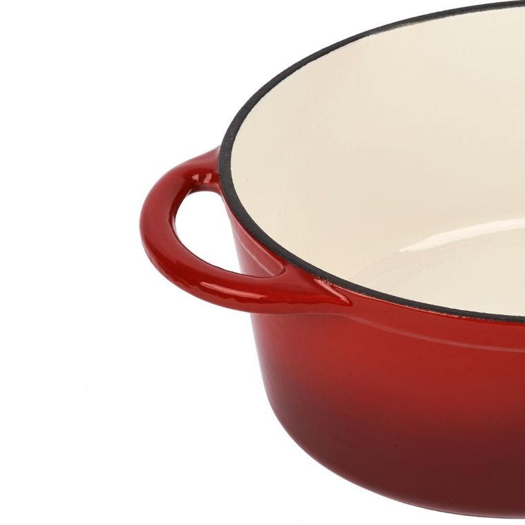 Könighoffer, gęsiarka żeliwna, emaliowana, owalna, czerwona, 4 l, 26-21-11,2 cm