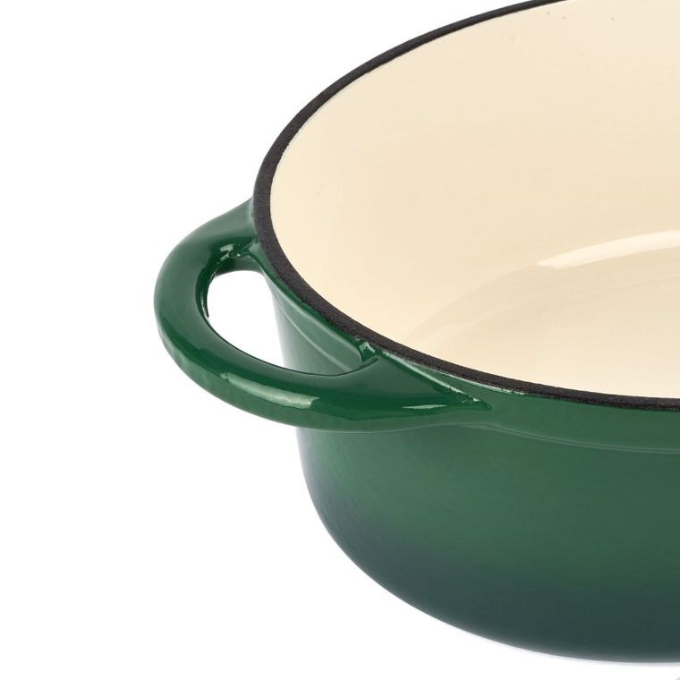 Könighoffer, gęsiarka żeliwna, emaliowana, owalna, szmaragdowa, 6,4 l, 32,5-25-11,8 cm