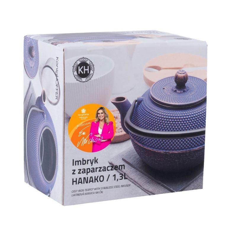 Könighoffer, Hanako, imbryk żeliwny z zaparzaczem, granatowy, 1,3l