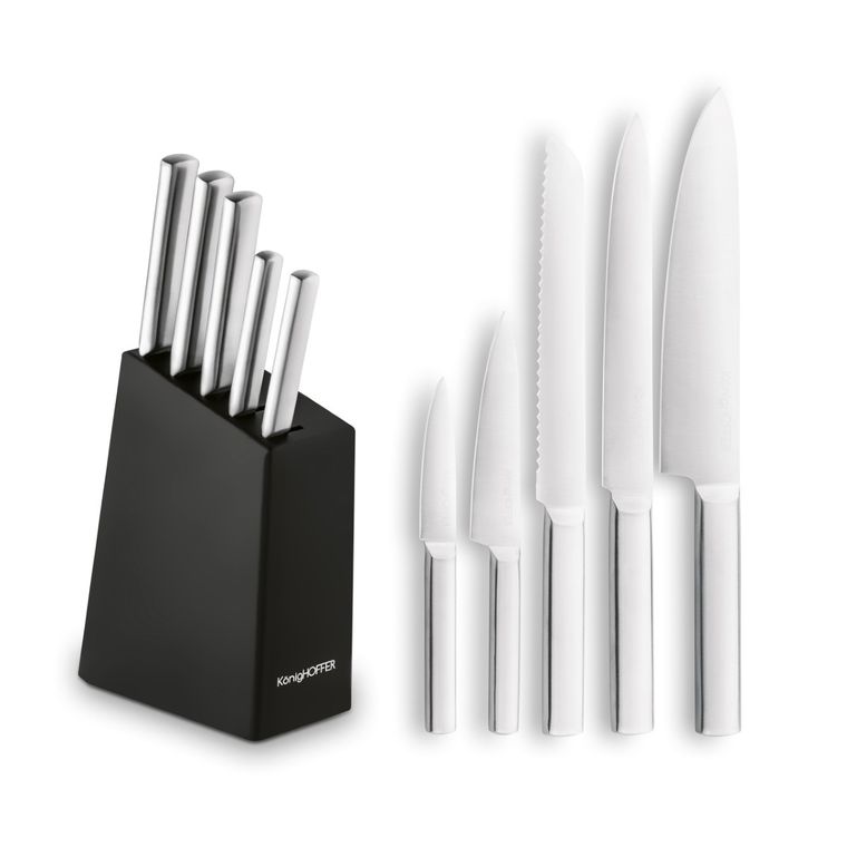 Könighoffer, Harmony, komplet noży w bloku kauczukowym, 6 elementów