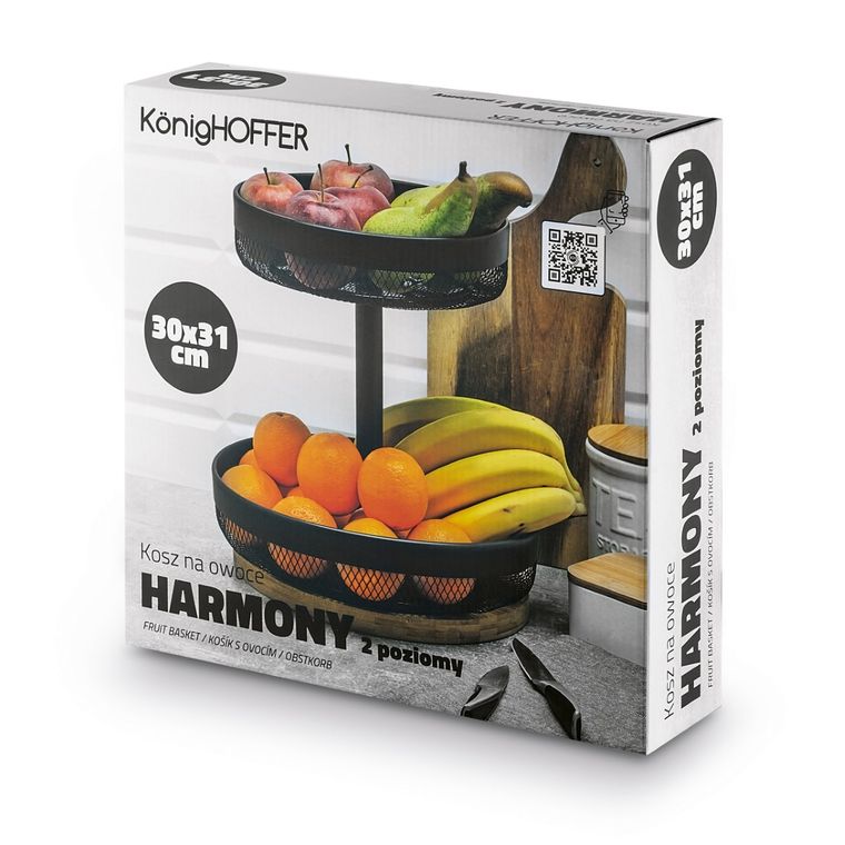 Könighoffer, Harmony, koszyk na owoce, 2 poziomowy, 30-31 cm