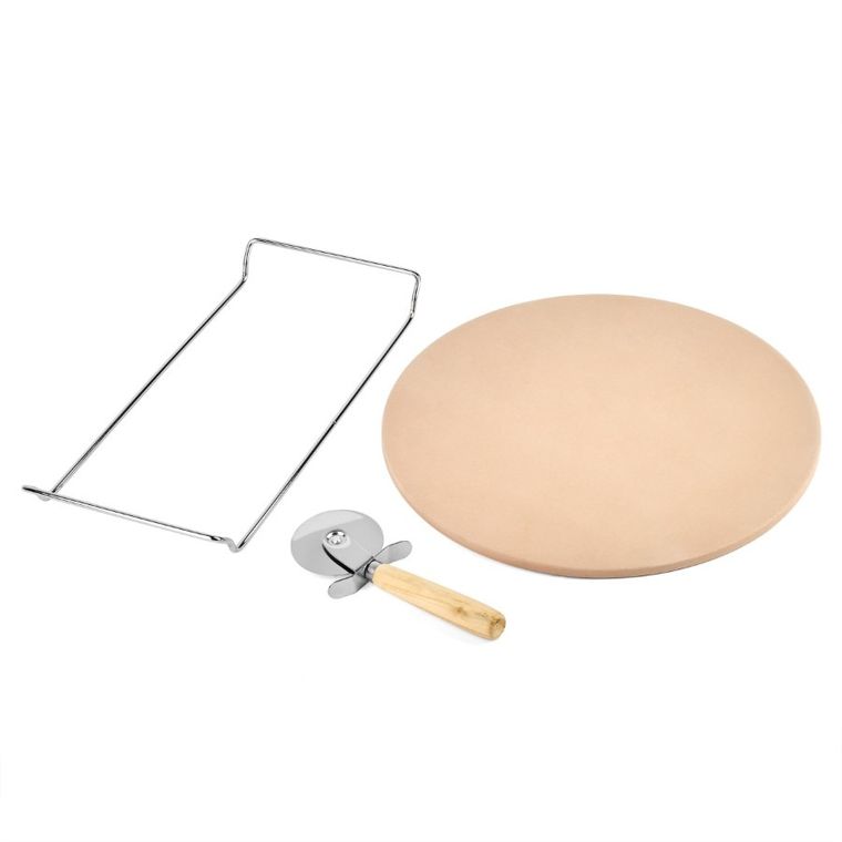 Könighoffer, kamień do pizzy ze stojakiem i radełkiem, 33 cm