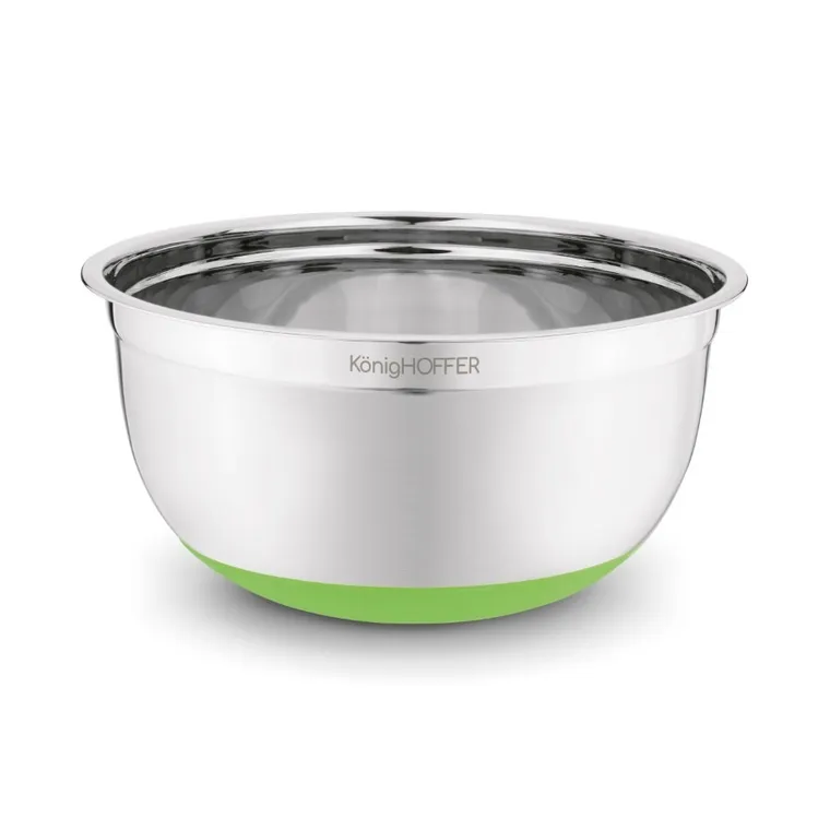 Könighoffer, miska nierdzewna satynowa, silikonowa podstawa, zielony, 28-13 cm