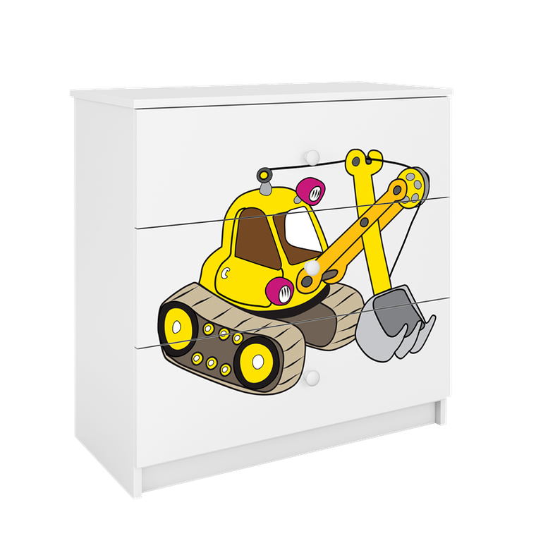 Kocot Kids, Babydreams, komoda, biała, koparka