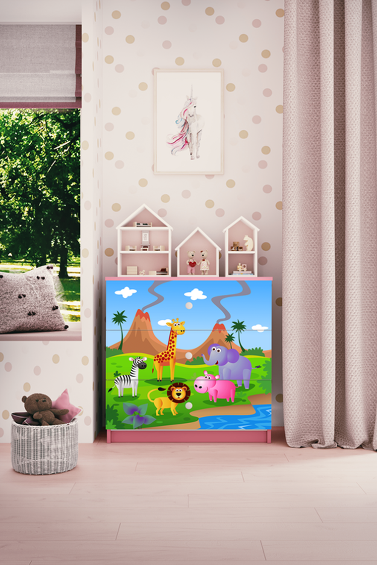 Kocot Kids, Babydreams, komoda, różowa, safari
