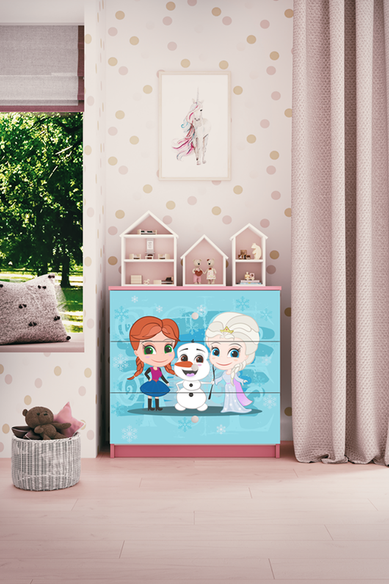 Kocot Kids, Babydreams, komoda, różowa, zimowe księżniczki