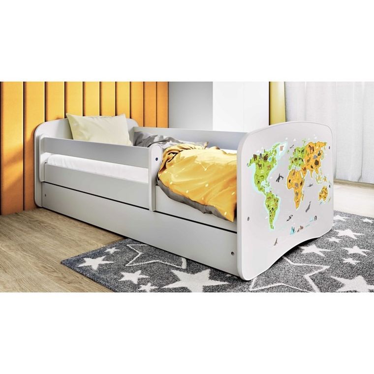 Kocot Kids, Babydreams, łóżko, białe, mapa, 80-180 cm