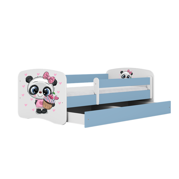 Kocot Kids, Babydreams, łóżko z materacem, niebieskie, panda z babeczką, 70-140 cm