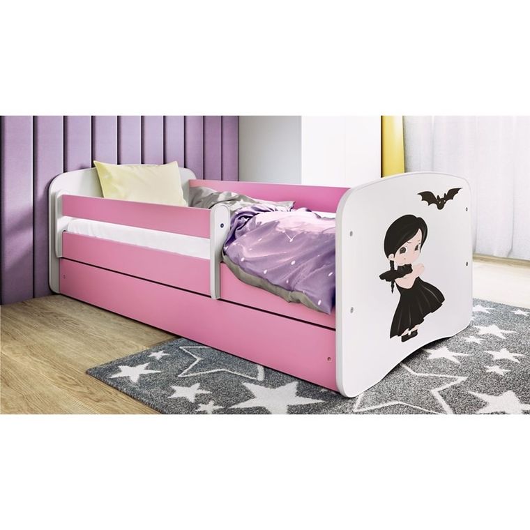 Kocot Kids, Babydreams, łóżko z materacem, różowe, magiczna uczennica, 80-180 cm