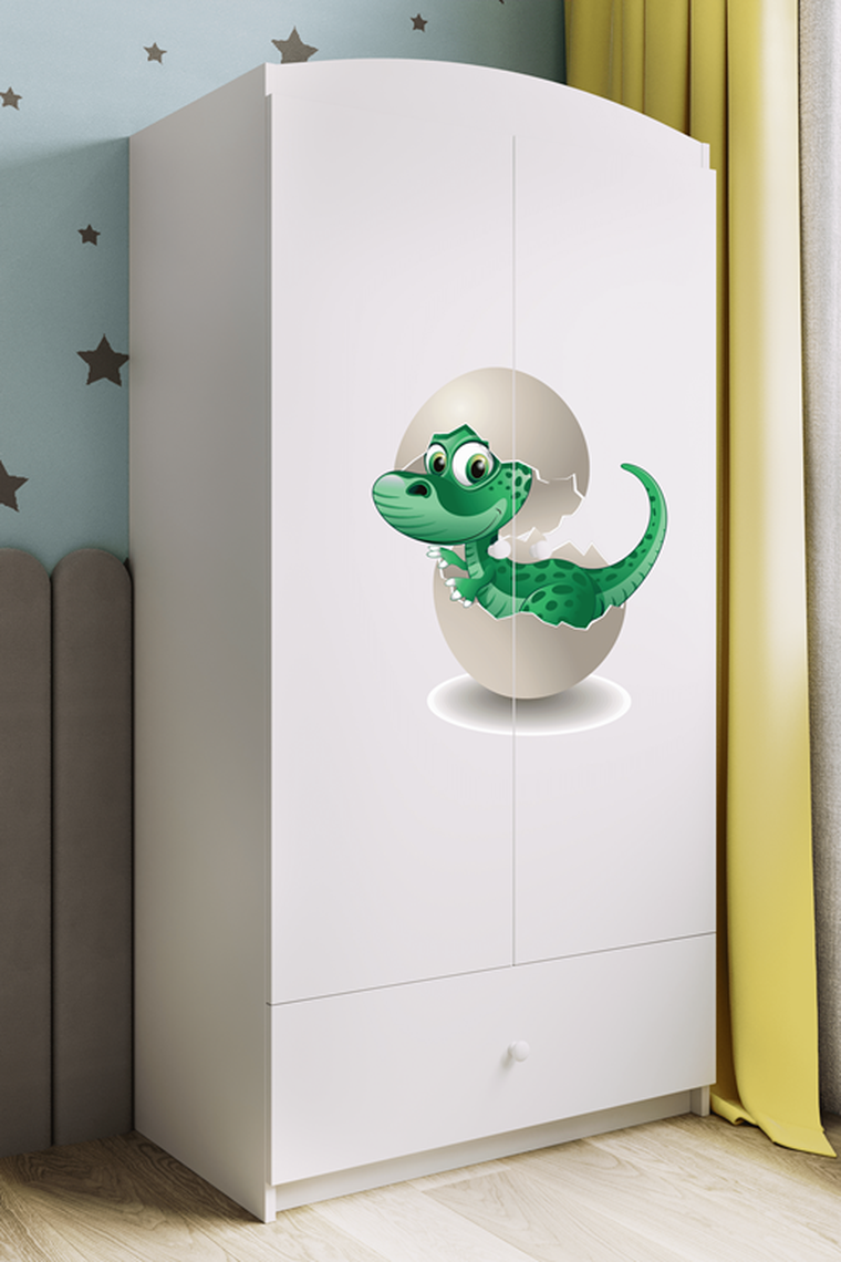 Kocot Kids, Babydreams, szafa, biała, mały dino, 181.2-52-90 cm