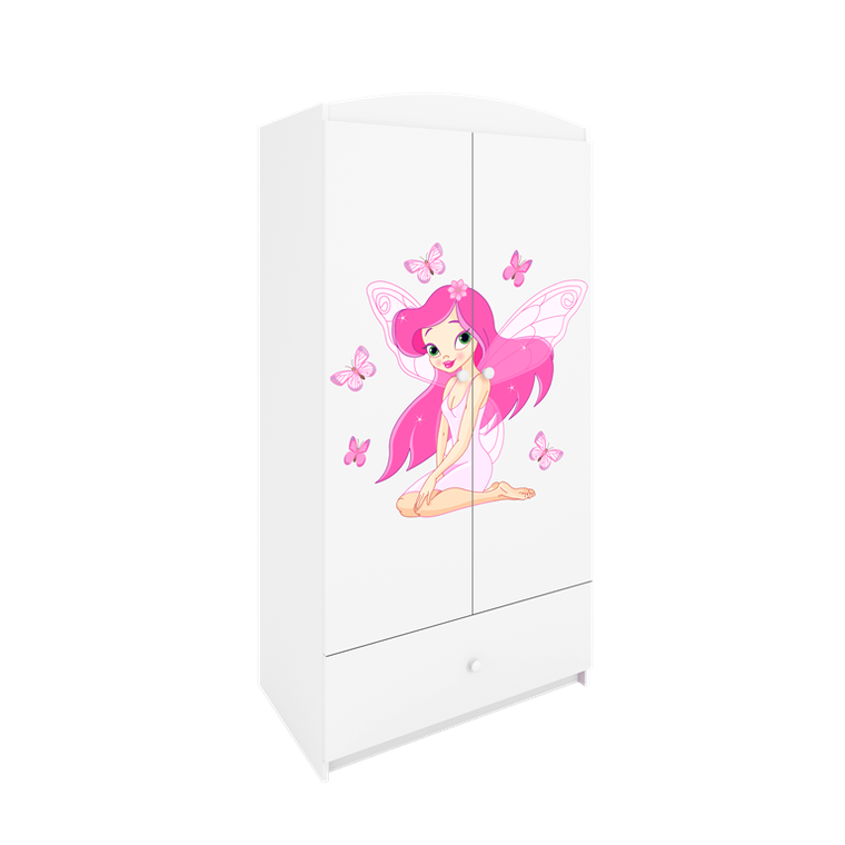 Kocot Kids, Babydreams, szafa, biała, wróżka z motylkami, 181.2-52-90 cm