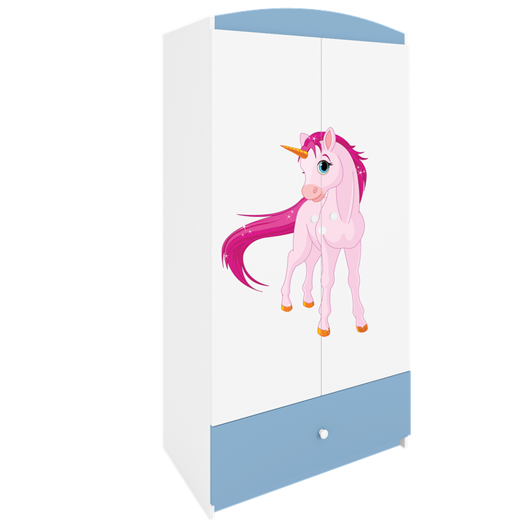 Kocot Kids, Babydreams, szafa, niebieska, jednorożec, 181.2-52-90 cm