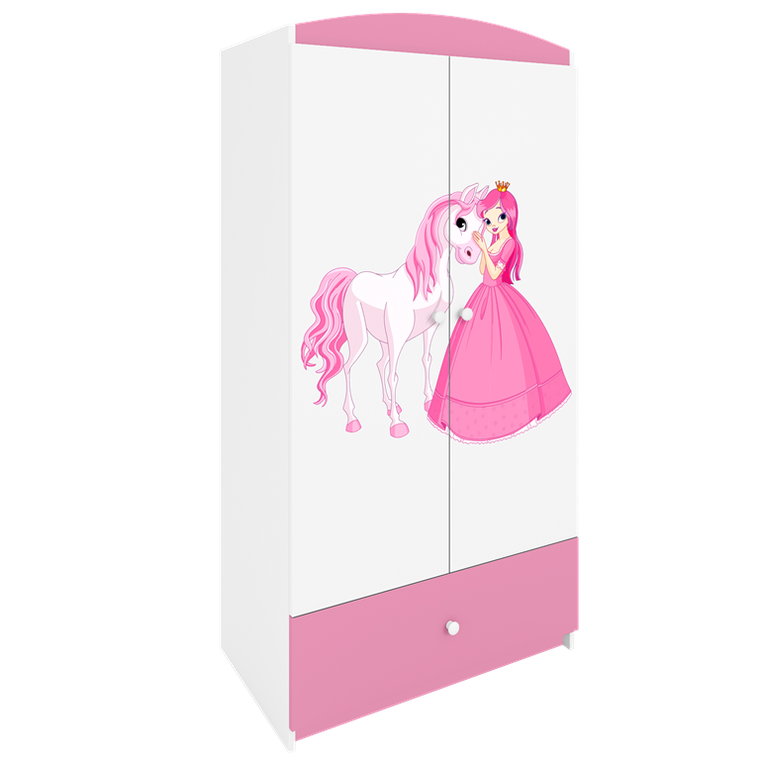 Kocot Kids, Babydreams, szafa, różowa, księżniczka konik, 181.2-52-90 cm