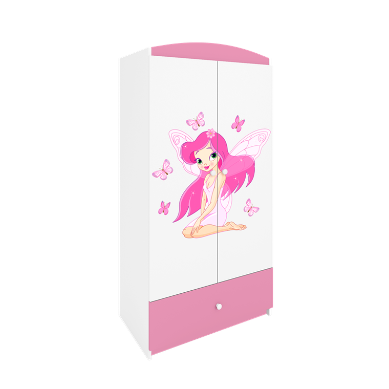 Kocot Kids, Babydreams, szafa, różowa, wróżka z motylkami, 181.2-52-90 cm