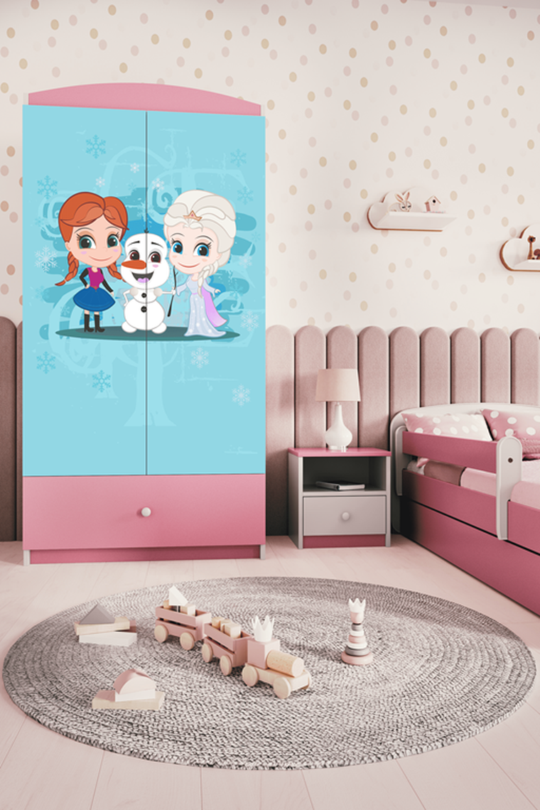 Kocot Kids, Babydreams, szafa, różowa, zimowe księżniczki, 181.2-52-90 cm