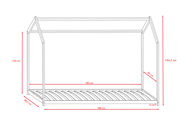 Kocot Kids, Bella, łóżko, białe, 80-180 cm