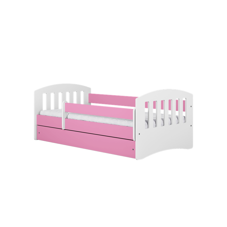Kocot Kids, Classic 1, łóżko z szufladą, różowe, 80-140 cm