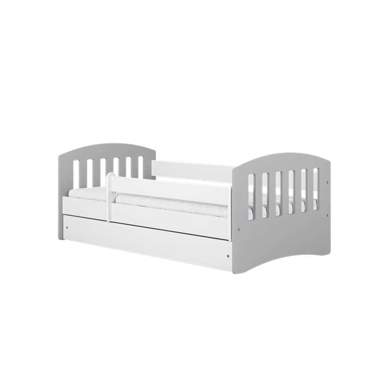 Kocot Kids, Classic 1, łóżko z szufladą, szare, 80-140 cm