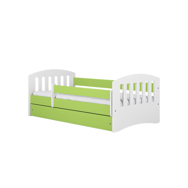 Kocot Kids, Classic 1, łóżko z szufladą, zielone, 80-140 cm