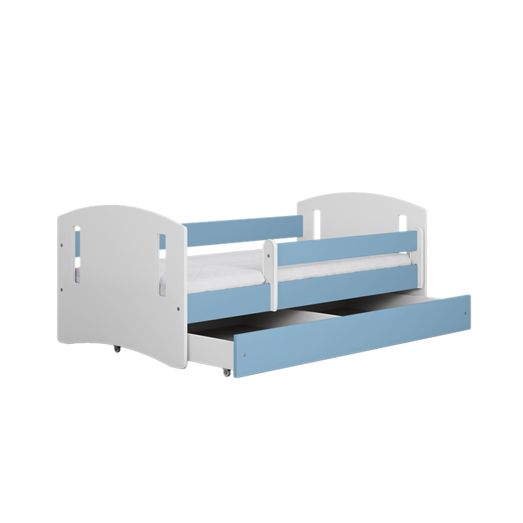 Kocot Kids, Classic 2, łóżko z materacem, niebieskie, 80-180 cm