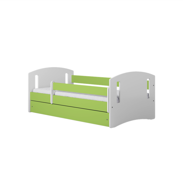 Kocot Kids, Classic 2, łóżko z szufladą, zielone, 80-140 cm