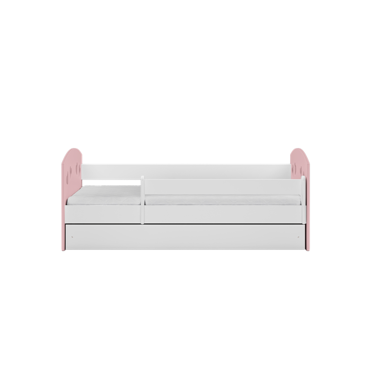 Kocot Kids, Julia, łóżko z szufladą i materacem, pudrowy róż, 80-160 cm