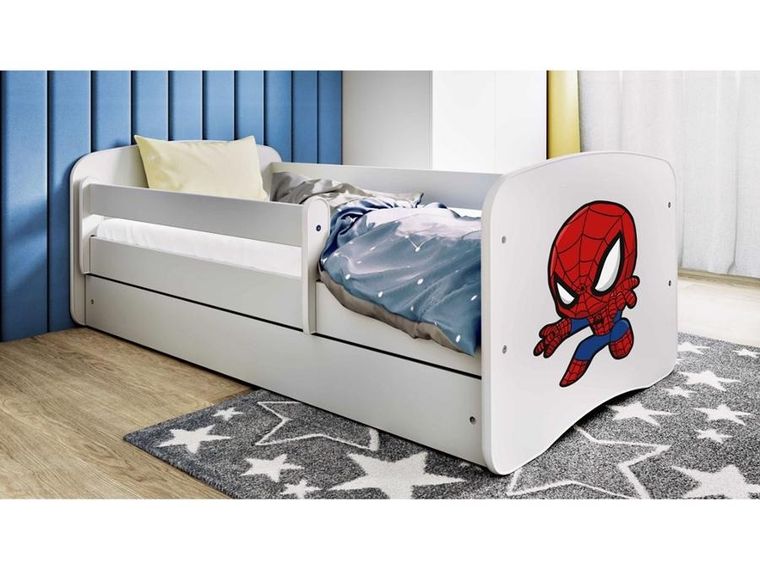 Kocot Kids, Spider-Man, Babydreams, łóżko z materacem, białe, 80-180 cm