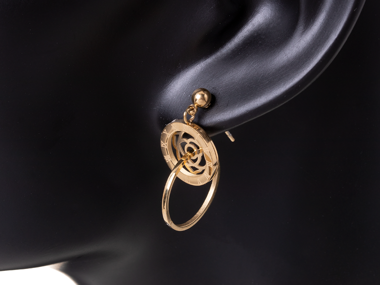 Kolczyki wiszące, kółka, złote