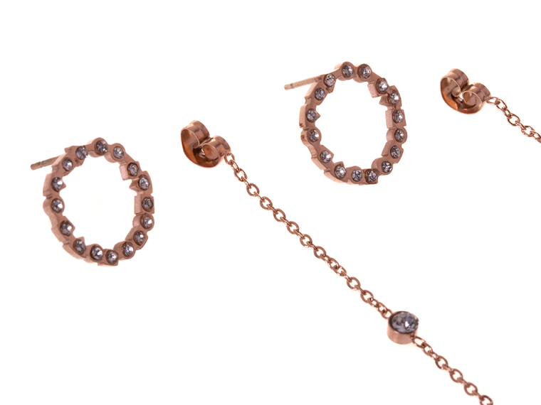 Kolczyki wiszące, rose gold