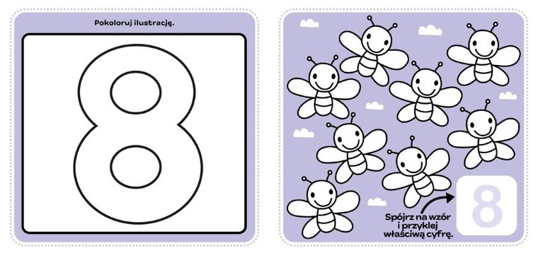 Kolorowanka malucha. Liczby. Zadania z naklejkami