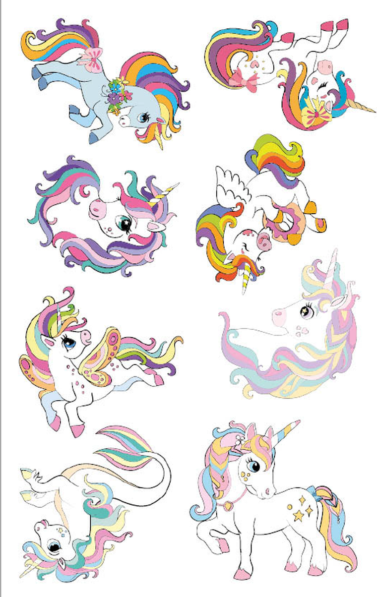 Kolorowanka z tatuażami. Jednorożce