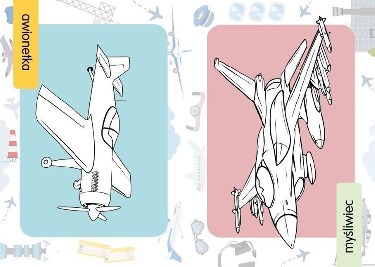 Kolorowanka z tatuażami. Samoloty