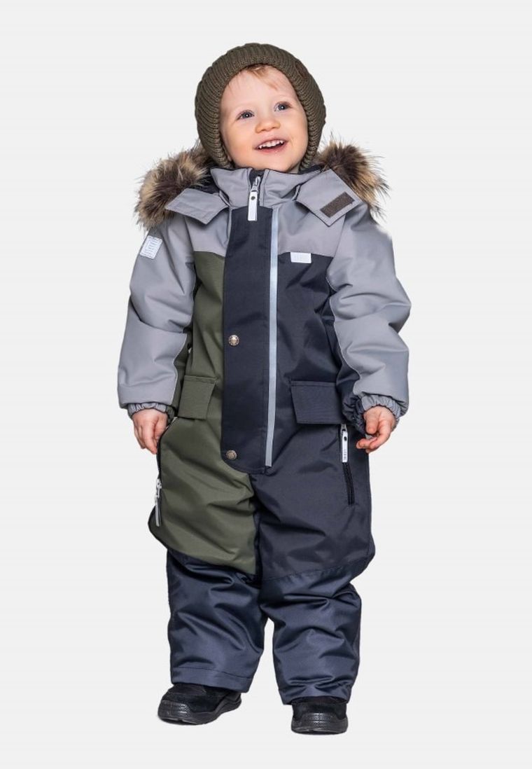 Kombinezon chłopięcy z kapturem, szary, Lenne