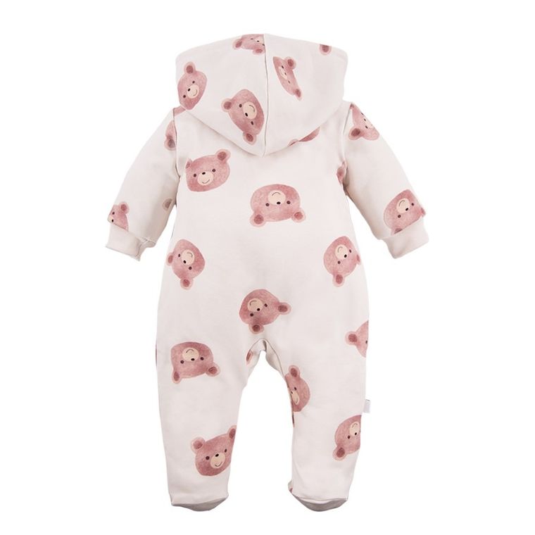 Kombinezon przejściowy chłopięcy z kapturem, ecru, Eevi