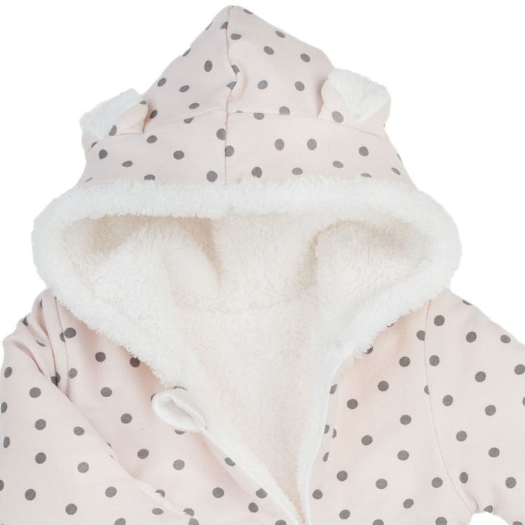 Kombinezon przejściowy dziewczęcy z kapturem, różowy, Nicol