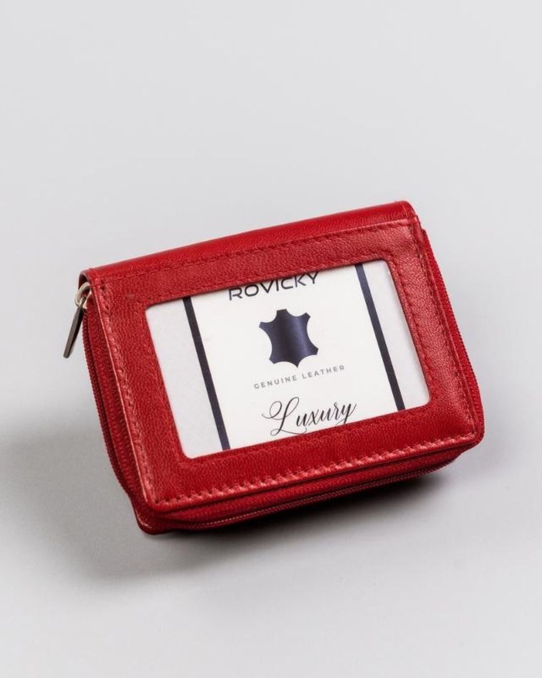 Kompaktowy skórzany portfel damski, Rovicky