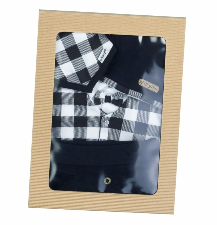 Komplet chłopięcy 4-częściowy, biało-czarny, Nicol