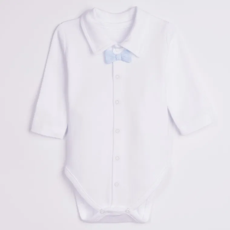Komplet chłopięcy, Body z długim rękawem, Spodnie, Bluza rozpinana, Czapka, niebiesko-białe, Nicol