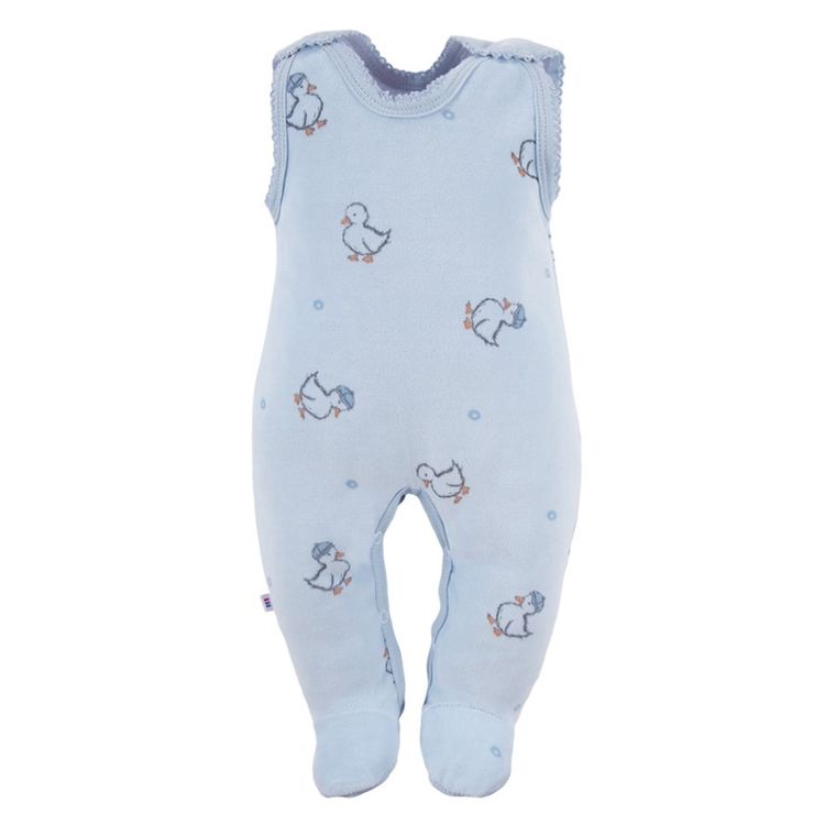 Komplet chłopięcy, Kaftanik, Śpiochy, niebieski, welurowy, Eevi