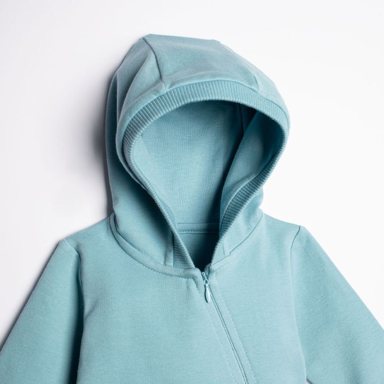 Komplet chłopięcy, Kombinezon przejściowy z kapturem, Buciki niechodki, niebieski, Nicol