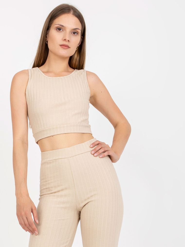 Komplet damski, beżowy, Italy Moda
